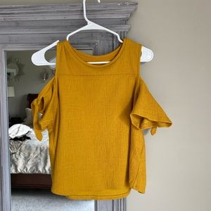 Off the Shoulder Mustard Yellow Top